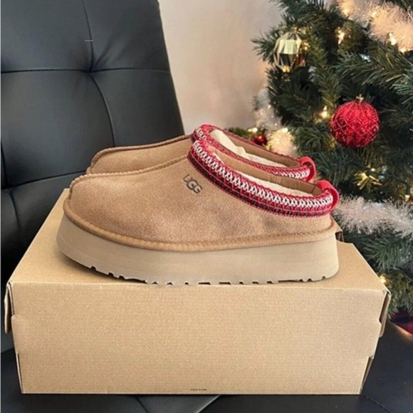Platform Chestnut Tazz Ugg Slippers Breathable Material - Picture 4 of 4